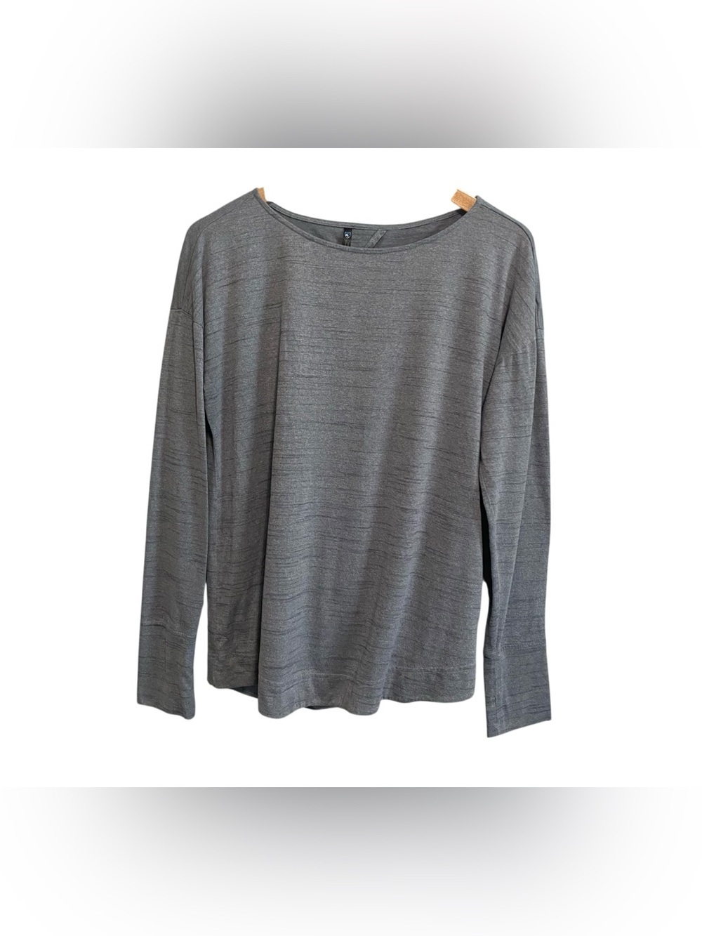 Kuhl Gray Round Neck Long Sleeve Cut Out Back Outdoor Shirt Size Large